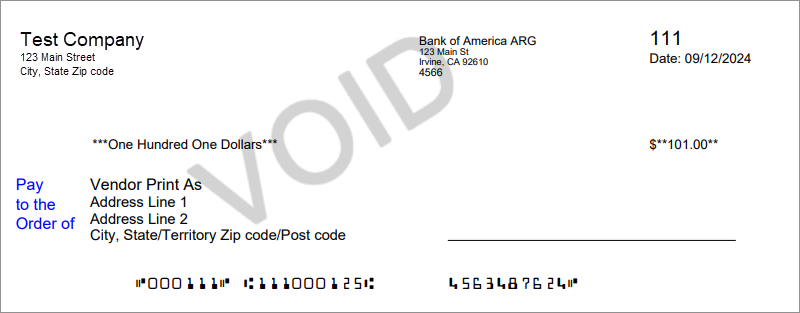 Blank JPMorgan Chase standard cheque stock sample.